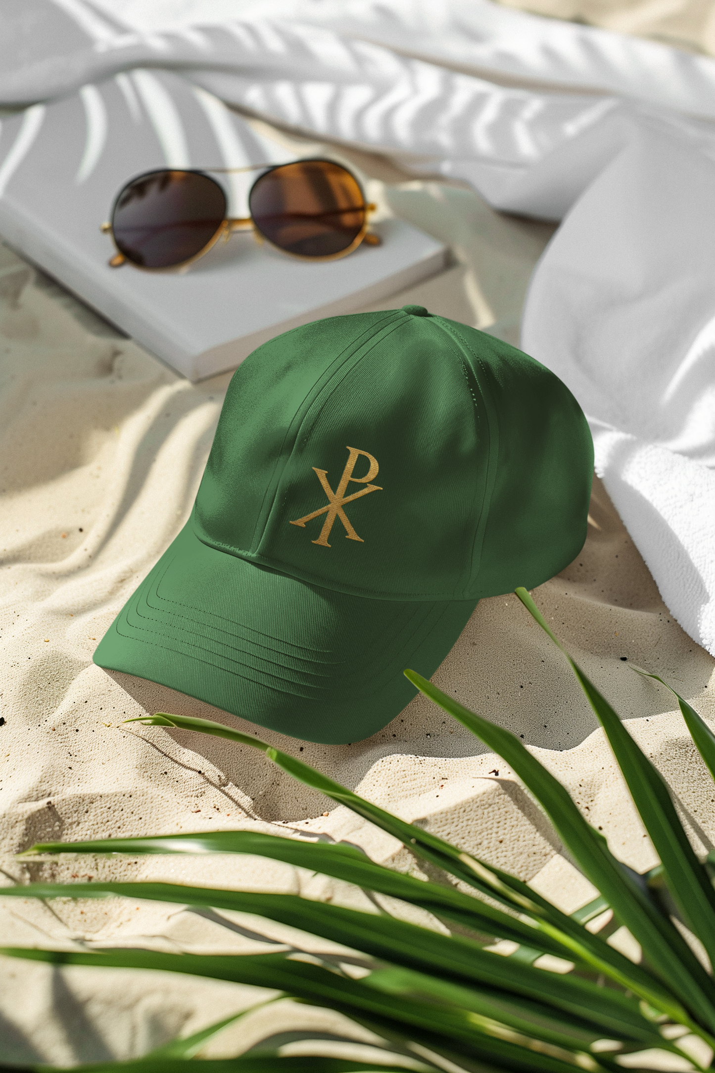 Christian Baseball Cap with Chi Rho Design – Faith Symbol Low Profile Hat