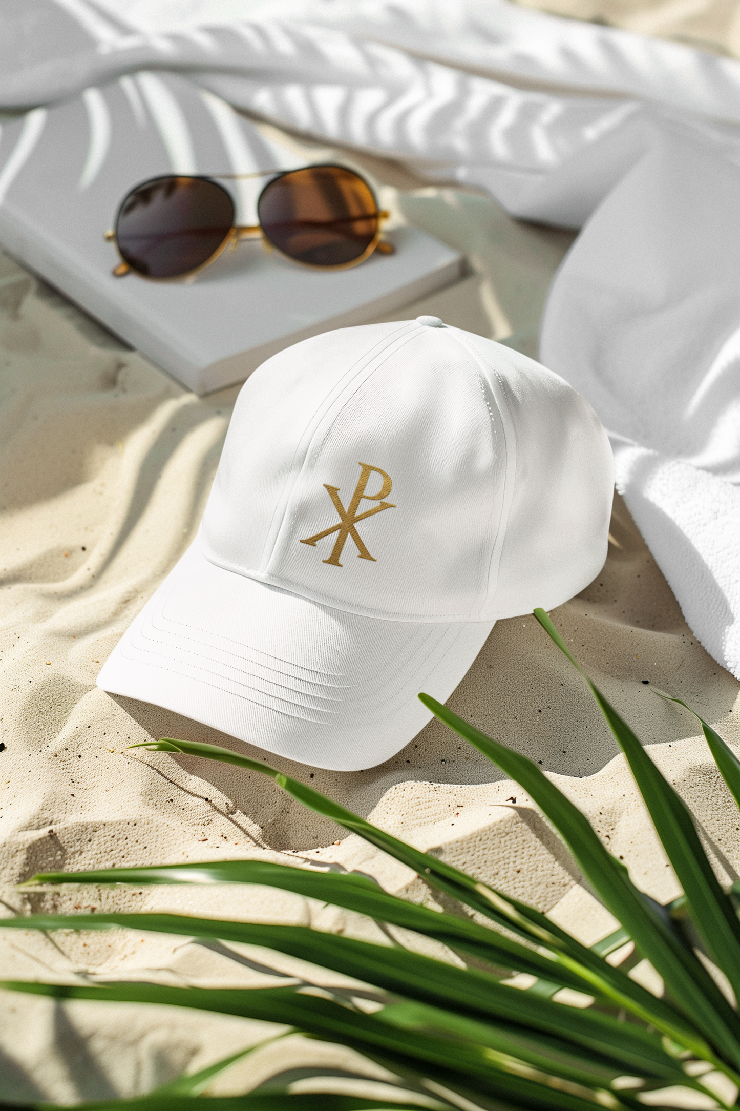 Christian Baseball Cap with Chi Rho Design – Faith Symbol Low Profile Hat