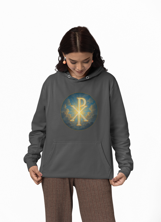 Women’s Christian Hoodie with Chi Rho – Historic Faith Symbol Pullover