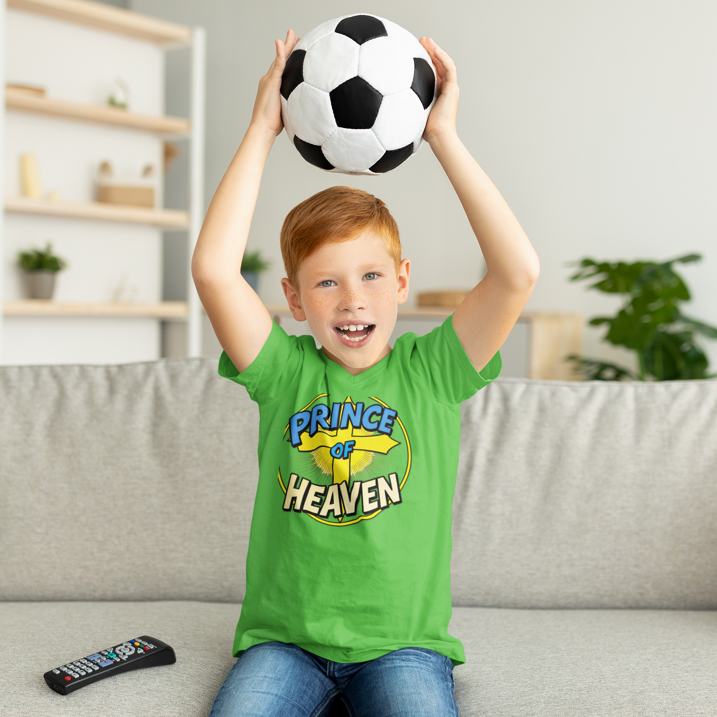 Boys’ “Prince of Heaven” Christian T-Shirt – Faith-Inspired Kids Tee