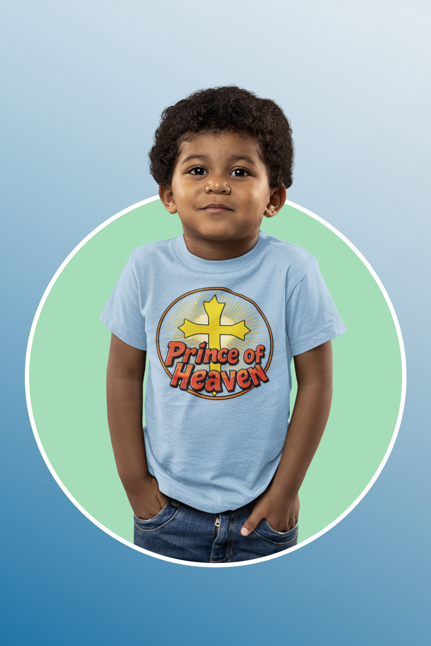 Toddler Boys’ “Prince of Heaven” Christian T-Shirt – Faith-Inspired Kids Tee