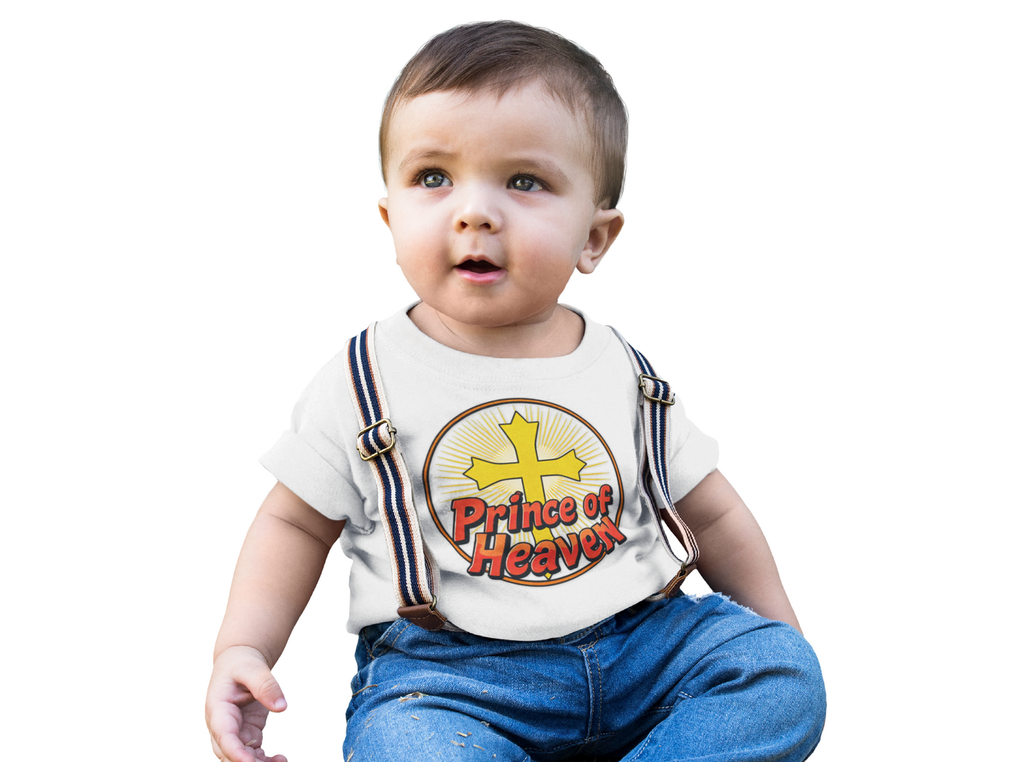 Infant Boys’ “Prince of Heaven” Christian T-Shirt – Soft Faith-Inspired Baby Tee