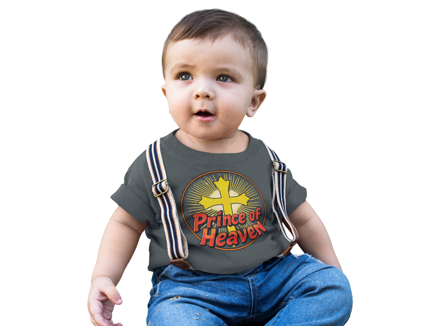 Infant Boys’ “Prince of Heaven” Christian T-Shirt – Soft Faith-Inspired Baby Tee