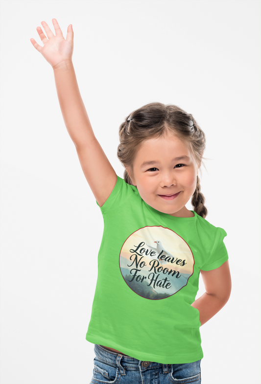 Toddler Girls “Love Leaves No Room for Hate” Faith-Based T-Shirt – Christian Tee