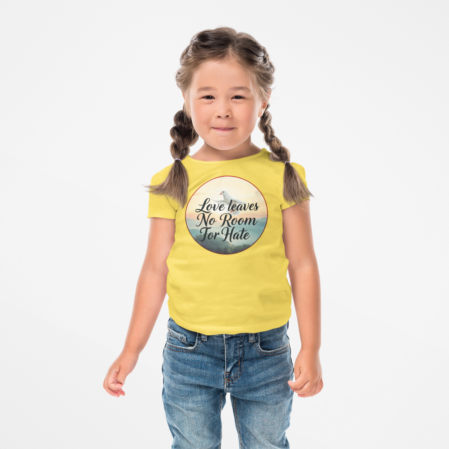Toddler Girls “Love Leaves No Room for Hate” Faith-Based T-Shirt – Christian Tee