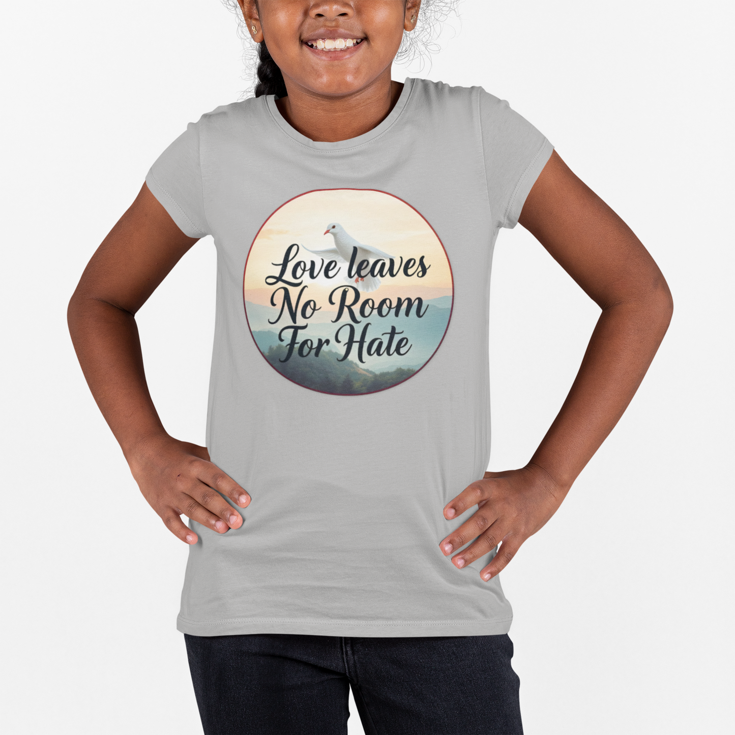 Toddler Girls “Love Leaves No Room for Hate” Faith-Based T-Shirt – Christian Tee