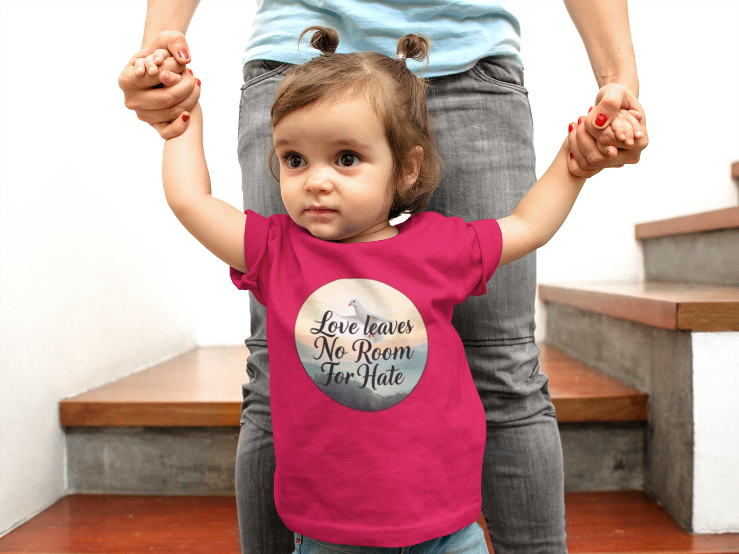 Baby Girls “Love Leaves No Room for Hate” Faith-Based T-Shirt – Christian Infant Tee