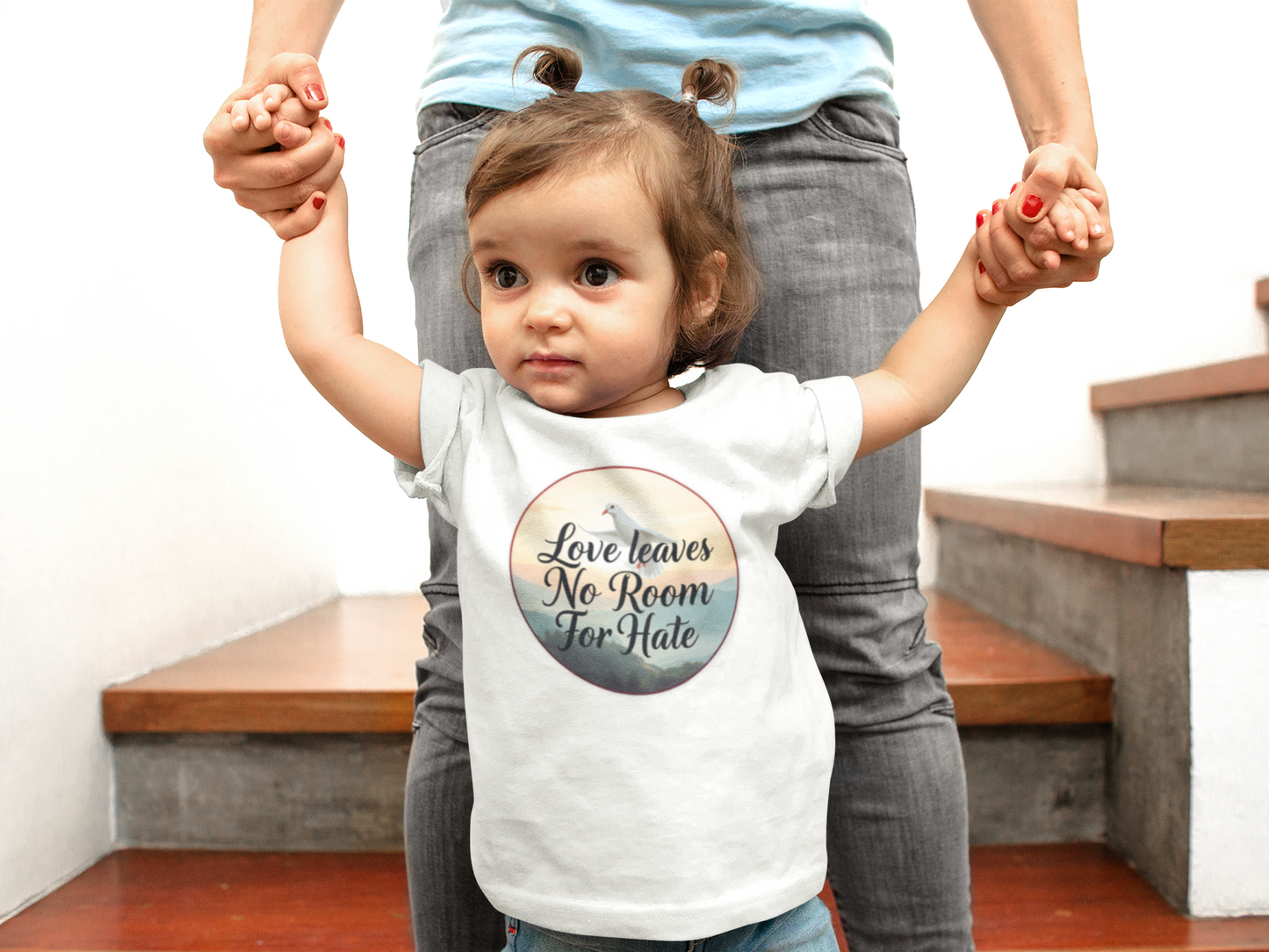 Baby Girls “Love Leaves No Room for Hate” Faith-Based T-Shirt – Christian Infant Tee