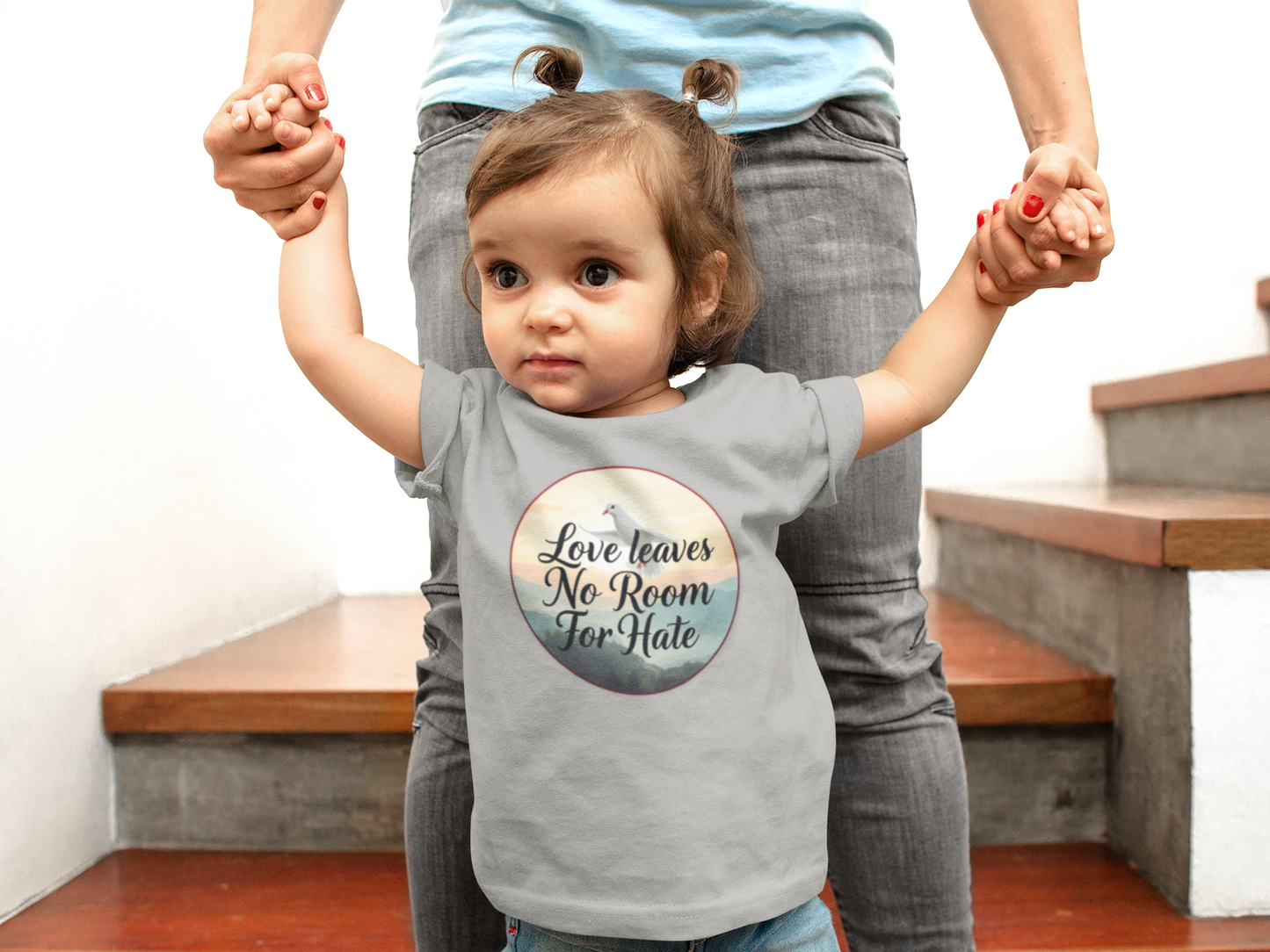 Baby Girls “Love Leaves No Room for Hate” Faith-Based T-Shirt – Christian Infant Tee