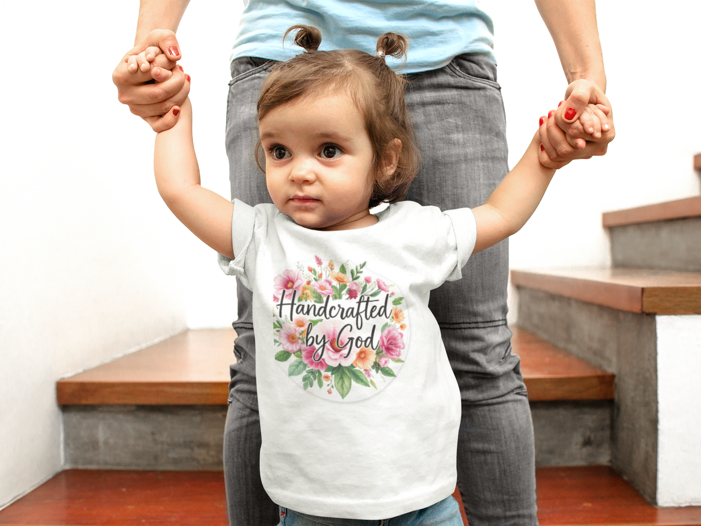 “Handcrafted by God” Christian Infant Girls T-Shirt – Baby Faith Tee