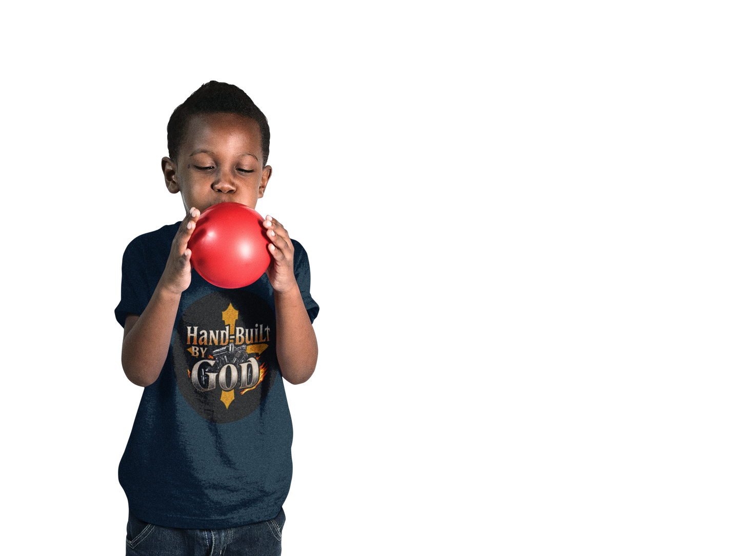 Toddler Boys “Hand Built By God” Christian T-Shirt – Bold Faith Tee for Little Boys