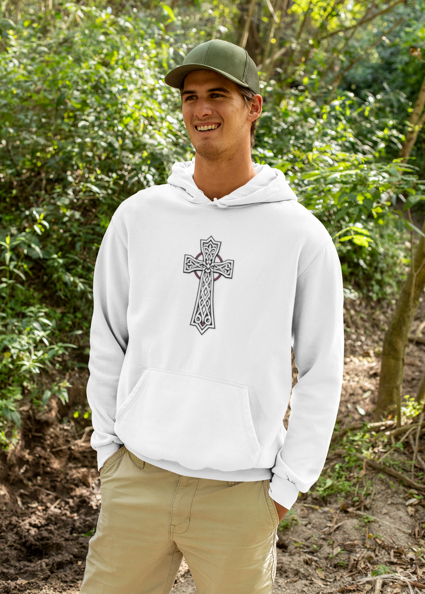 Courage Unbroken | Men’s Celtic Cross Hoodie