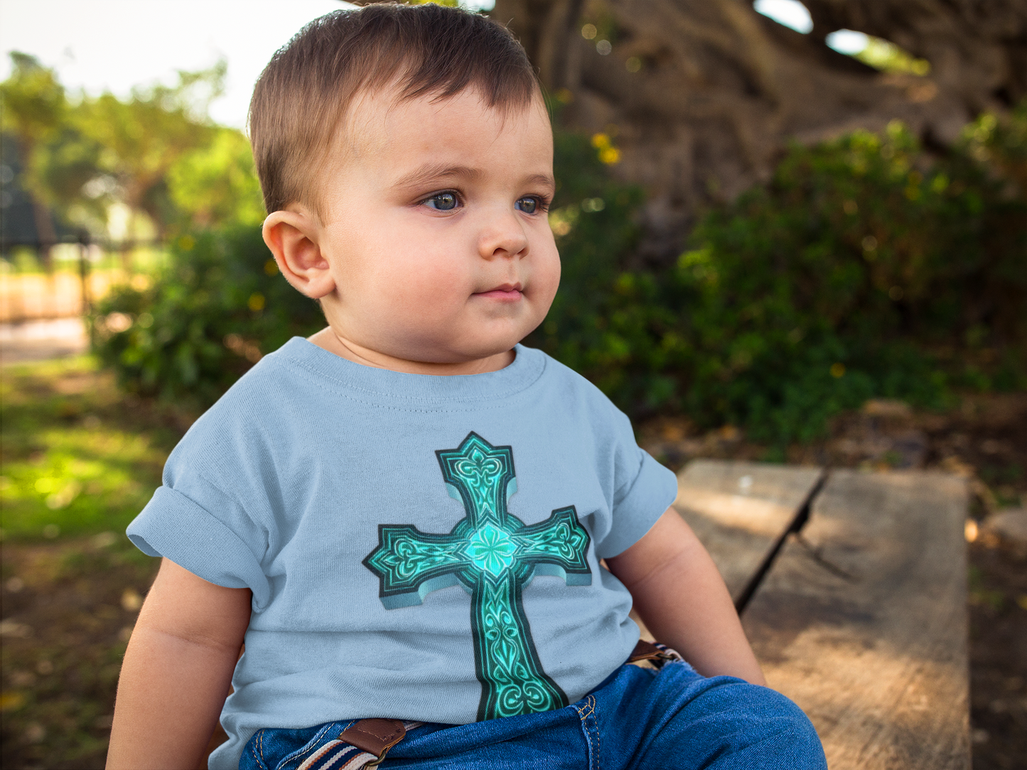 Light Bearer – Infant Tee with Luminous Cross Design
