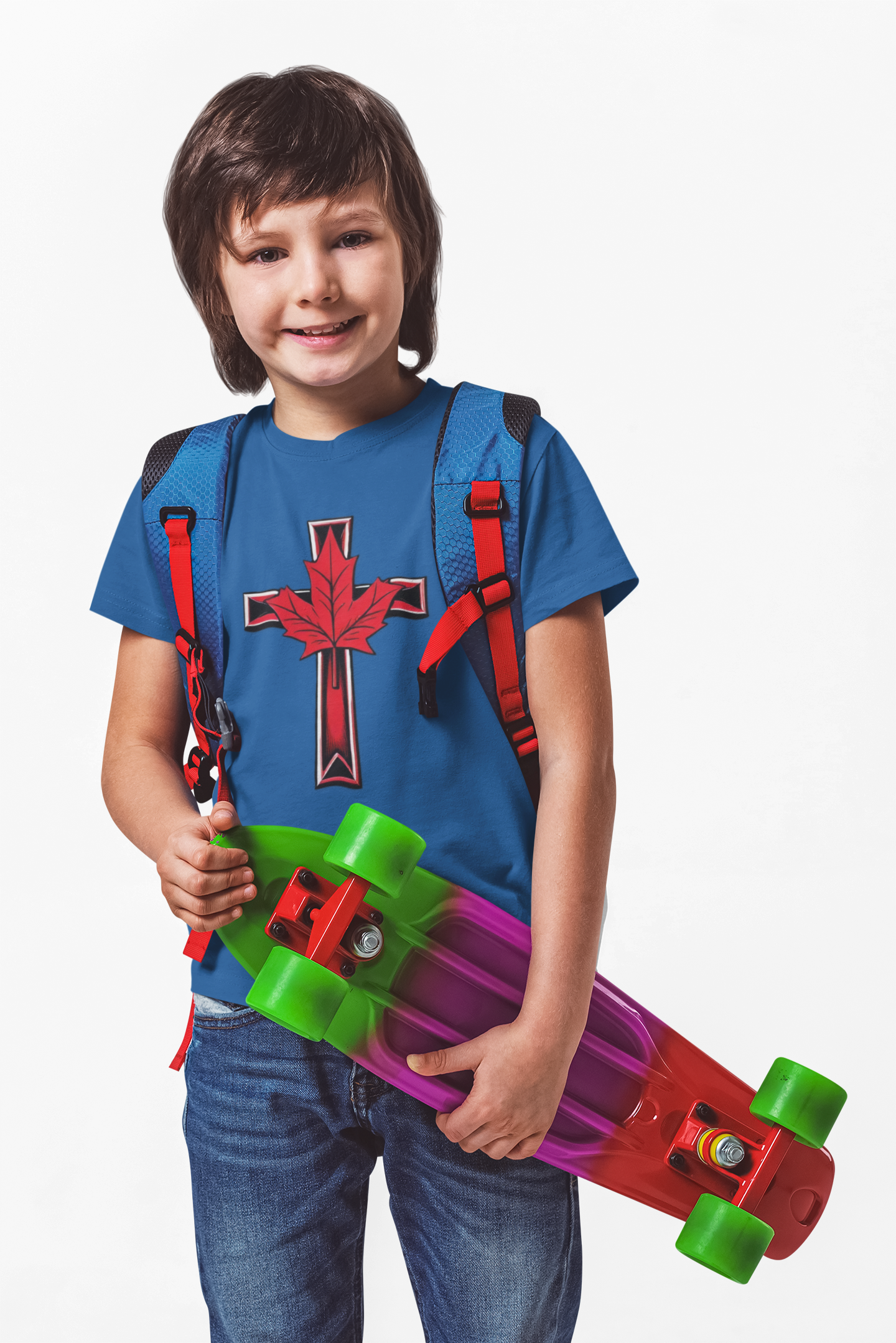 True North in Christ – Softstyle Tee with Cross & Maple Leaf