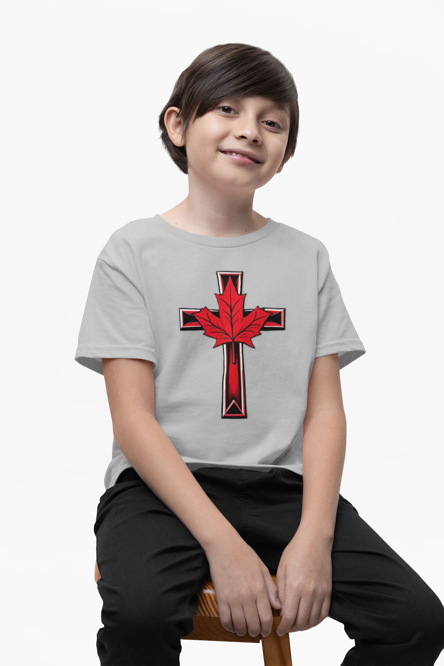 True North in Christ – Softstyle Tee with Cross & Maple Leaf