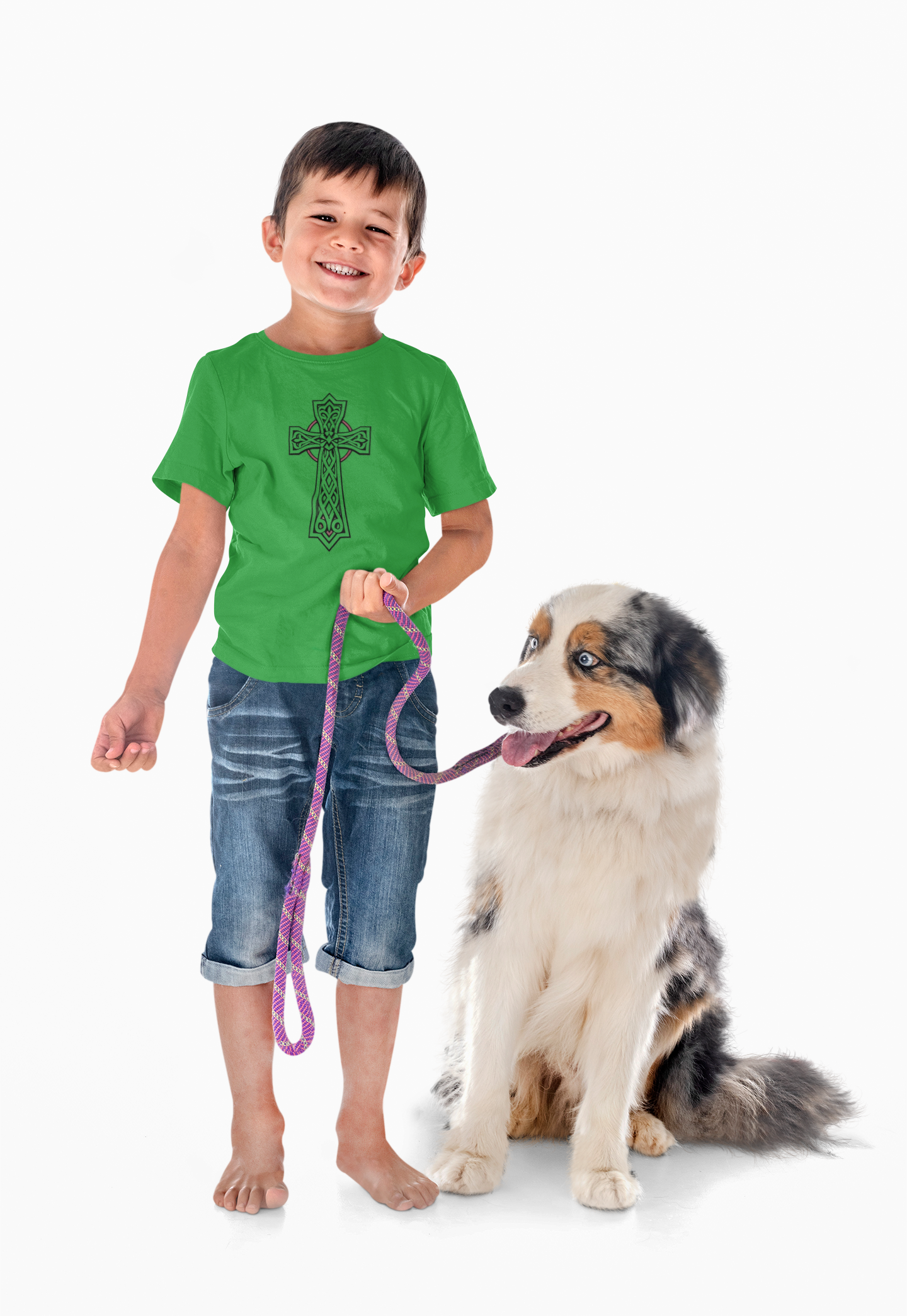 Boys' Softstyle Celtic Cross Tee – Strength, Faith & Heritage