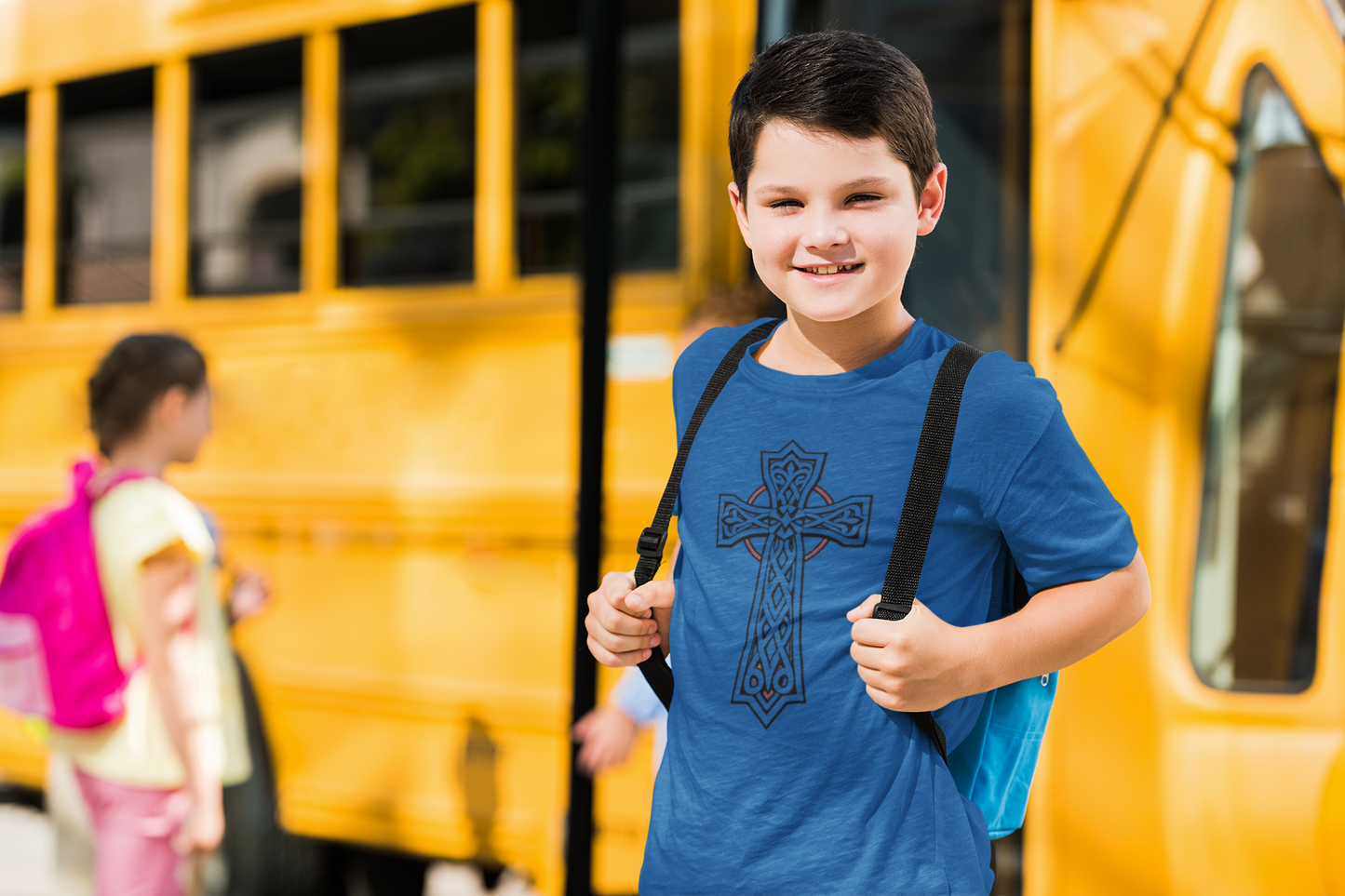 Boys' Softstyle Celtic Cross Tee – Strength, Faith & Heritage