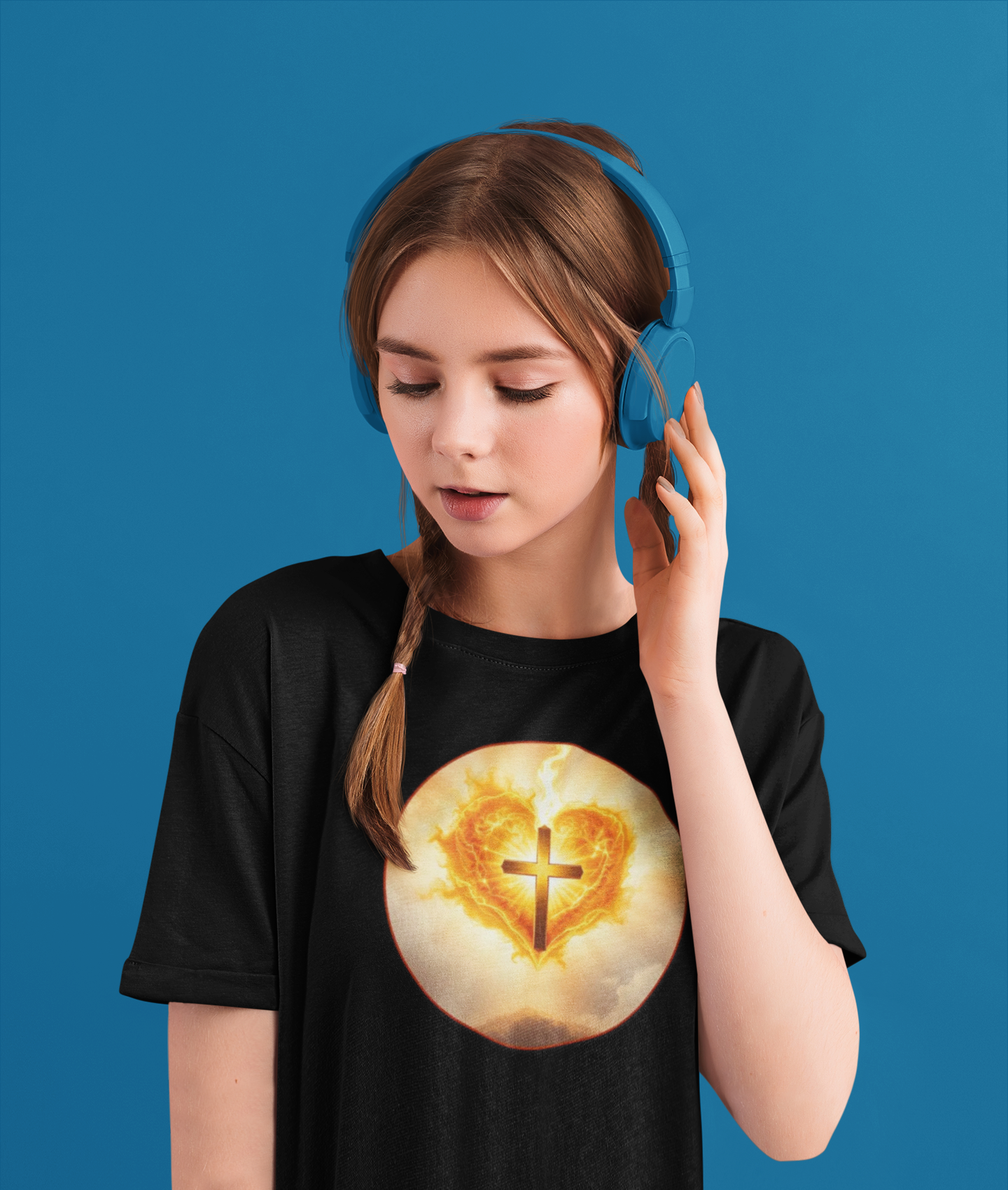 Heart of Fire – Sacred Heart Heavy Cotton Tee