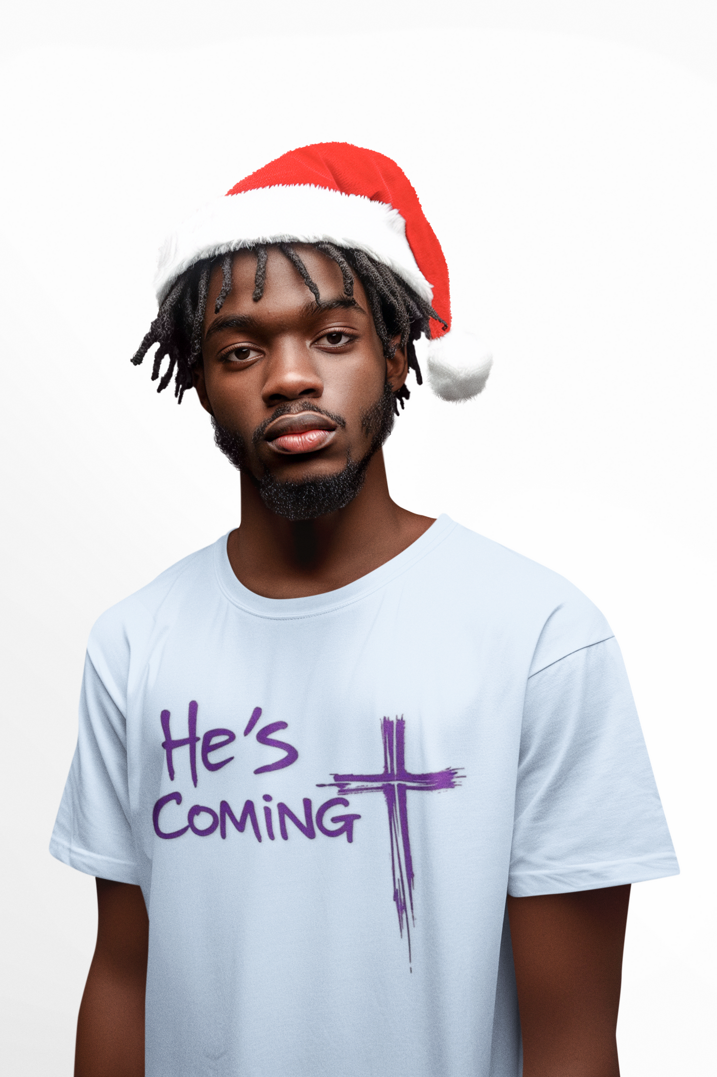 The King Is Coming – Men’s Christian T-Shirt with Cross Emblem