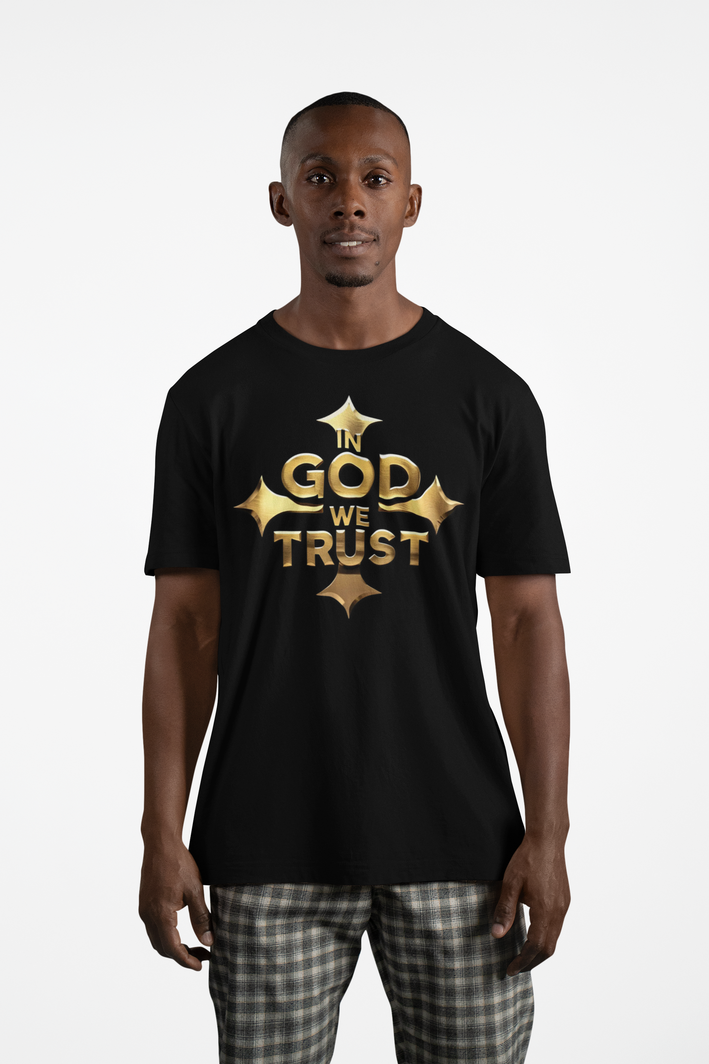 Unshaken – Men’s “In God We Trust” Cross Tee