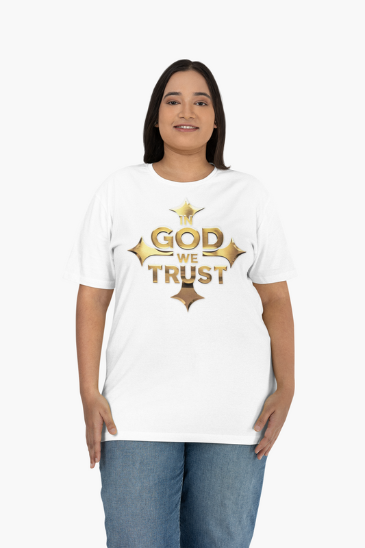 Grace & Glory – Women’s “In God We Trust” Cross Tee