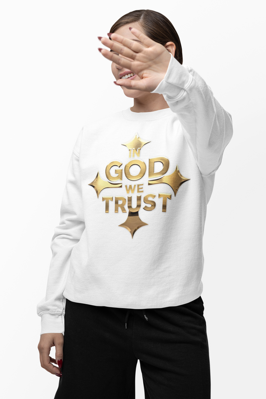 Golden Grace – “In God We Trust” Christian Women’s Sweatshirt