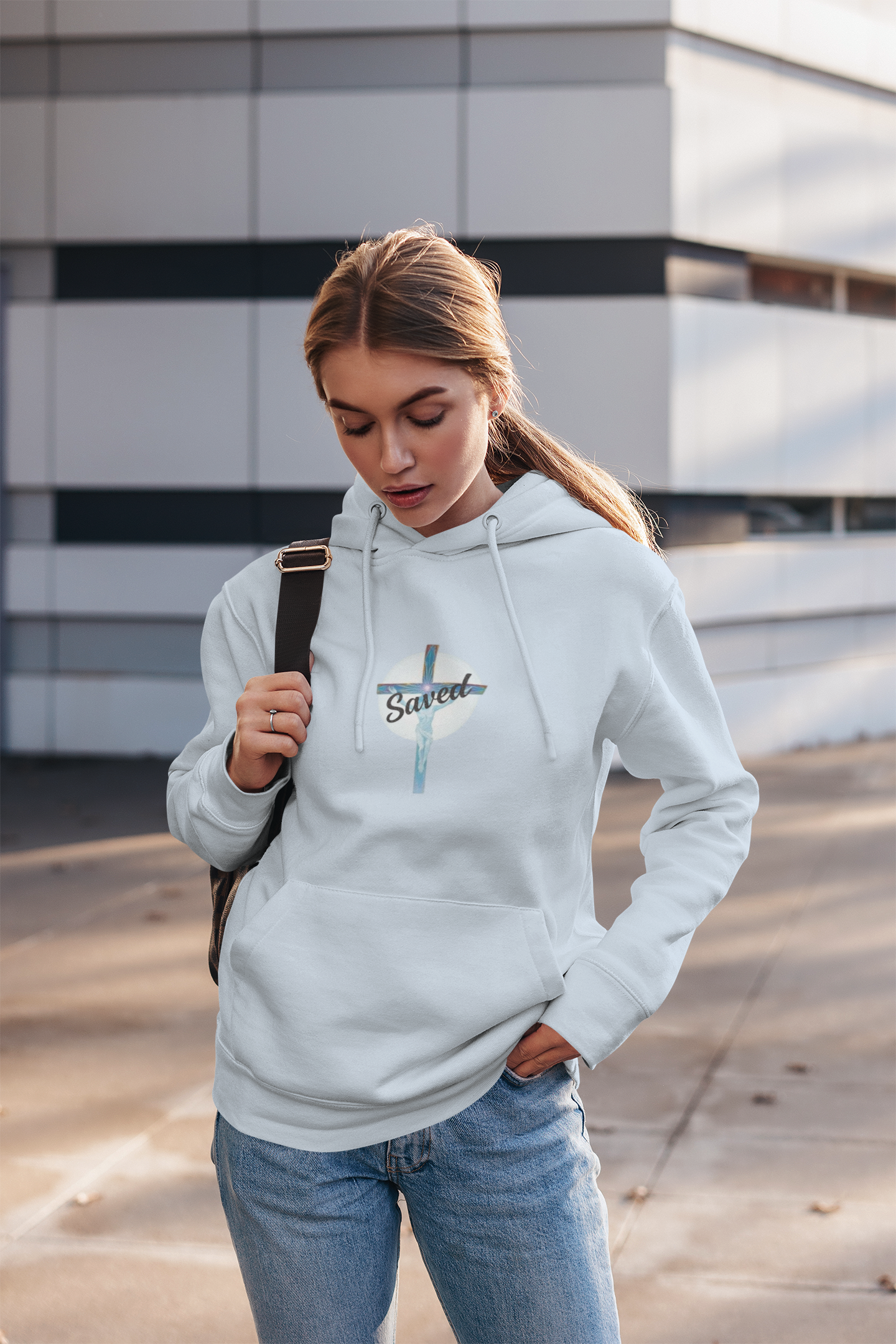 Redeemed & Saved – Women’s Christian Cross Hoodie