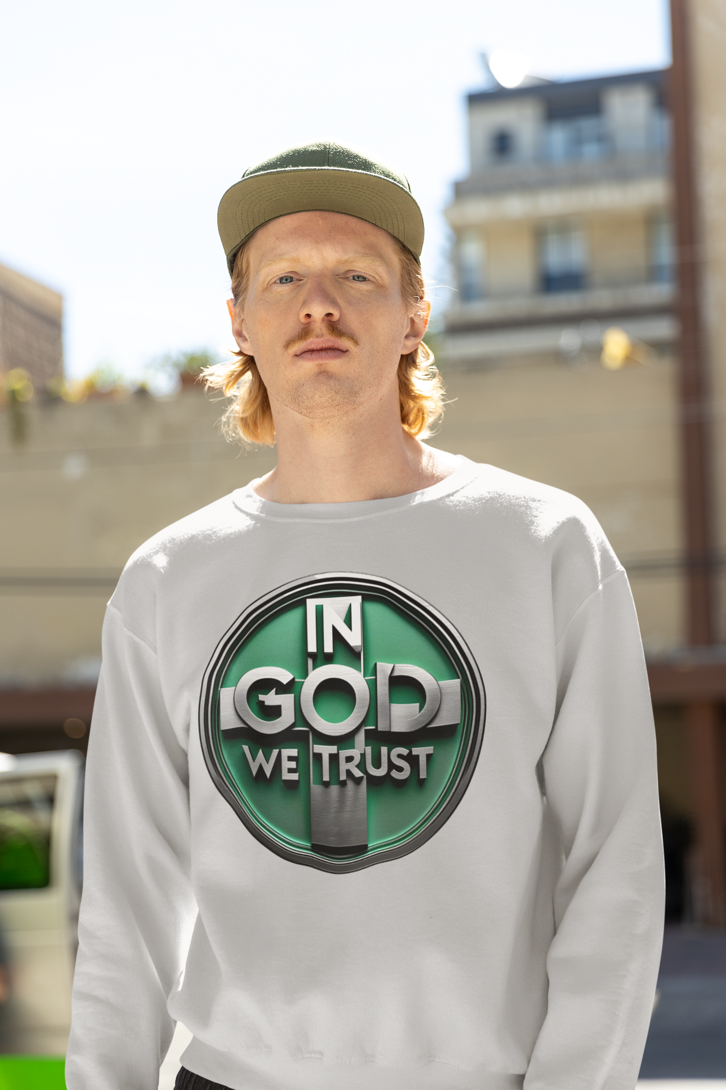 Bold Faith Men's Sweatshirt – “In God We Trust” Christian Apparel