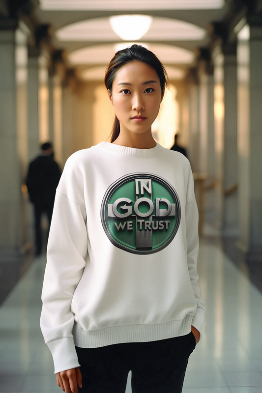 Radiant Faith Women's Sweatshirt – “In God We Trust” Cozy Christian Wear