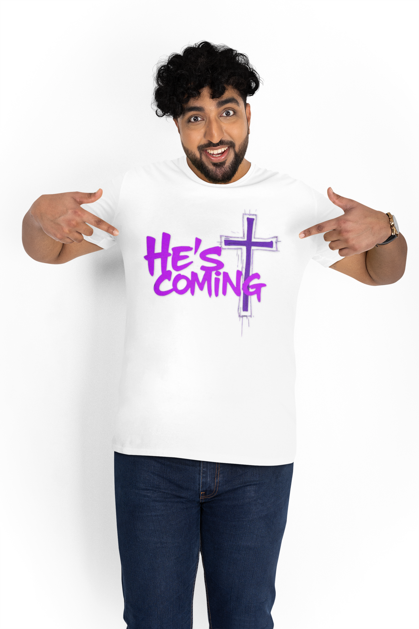 Bold Faith Men’s T-Shirt – “He’s Coming” Prophetic Christian Apparel