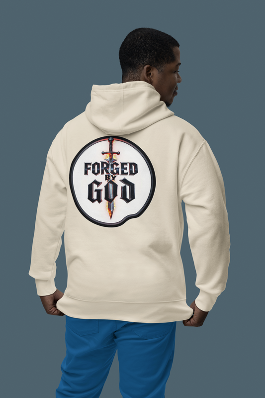 Forged by God Men’s Christian Hoodie – Strength & Faith Sweatshirt