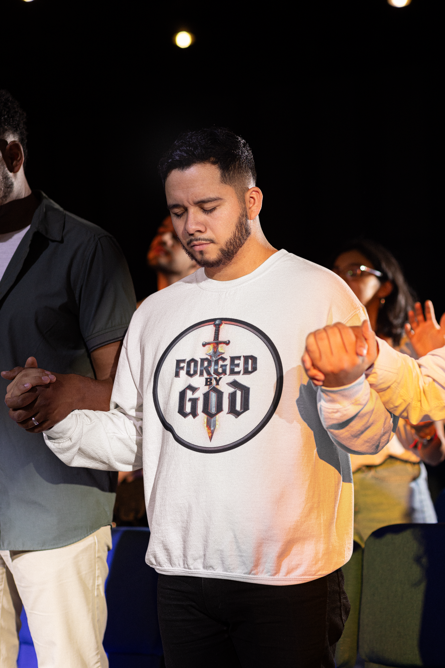 Forged by God Men’s Christian Sweatshirt – Bold Faith Apparel