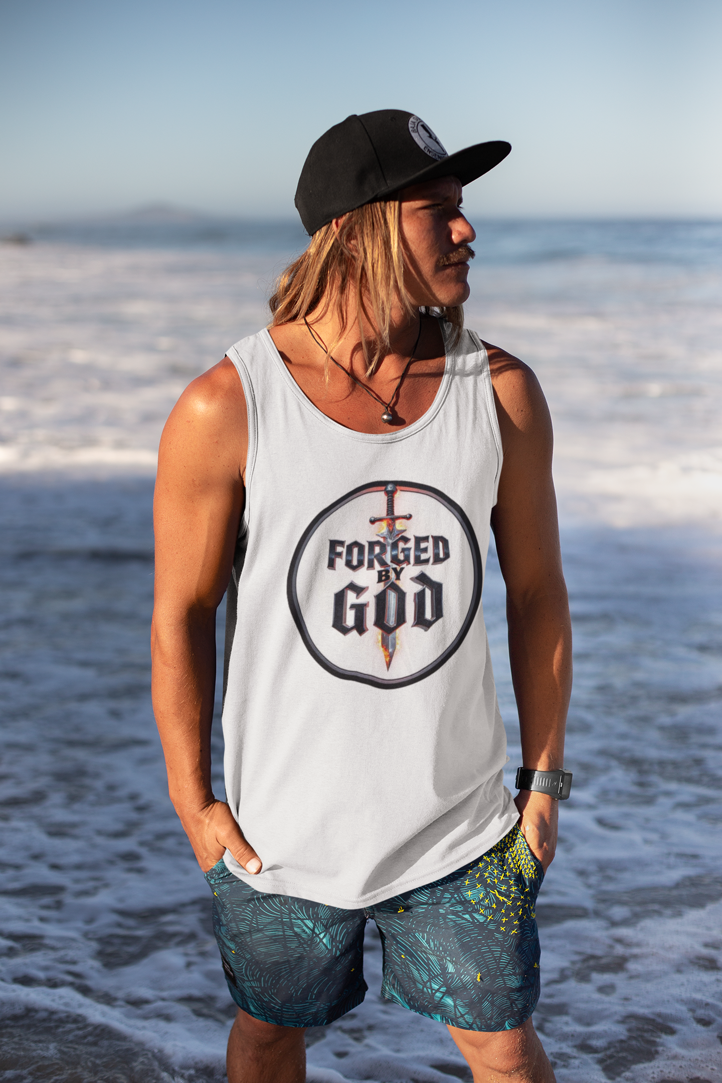 Forged by God Men’s Christian Tank Top – Strength & Faith Apparel