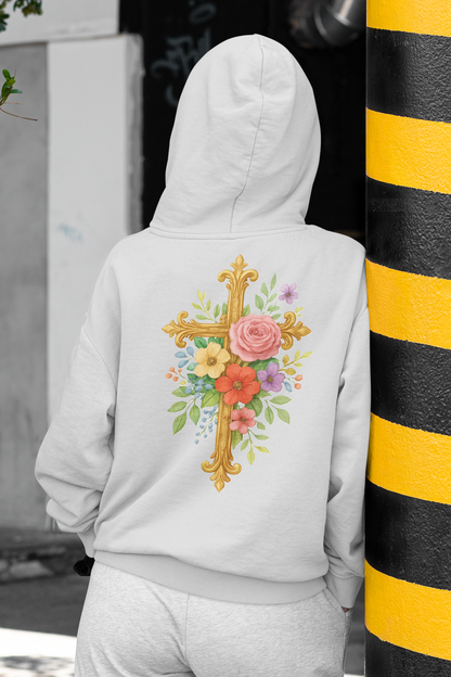 Floral Cross Women’s Hoodie – Wrapped in His Love