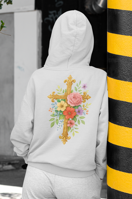 Floral Cross Women’s Hoodie – Wrapped in His Love