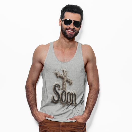Soon: The Coming King Cross Tank – Men’s Faith Apparel