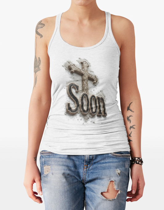 Christian Women’s Racerback Tank – Soon Cross Tank