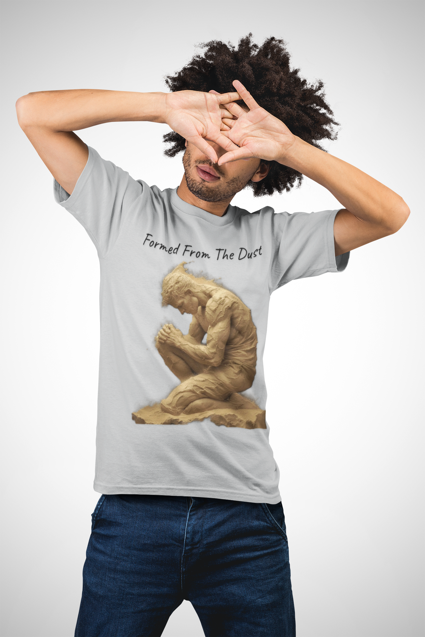 Formed from the Dust | Men’s Christian T-Shirt with Genesis 2:7 (Dark Lettering)