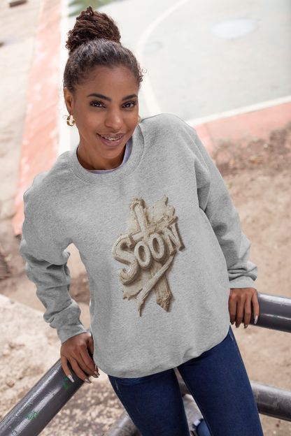 “Soon” Cross Women’s Sweatshirt – Wrapped in Hope