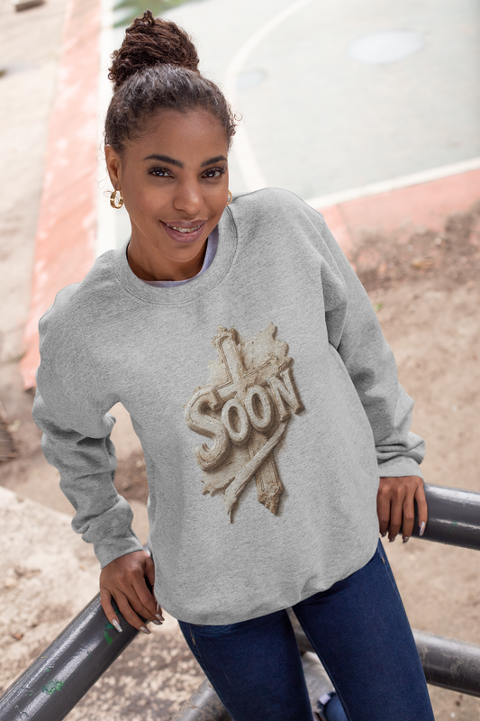 “Soon” Cross Women’s Sweatshirt – Wrapped in Hope