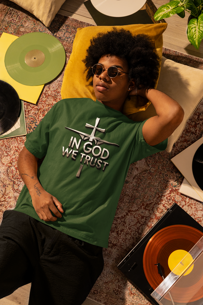 In God We Trust | Men’s Christian T-Shirt with Scripture Back Print