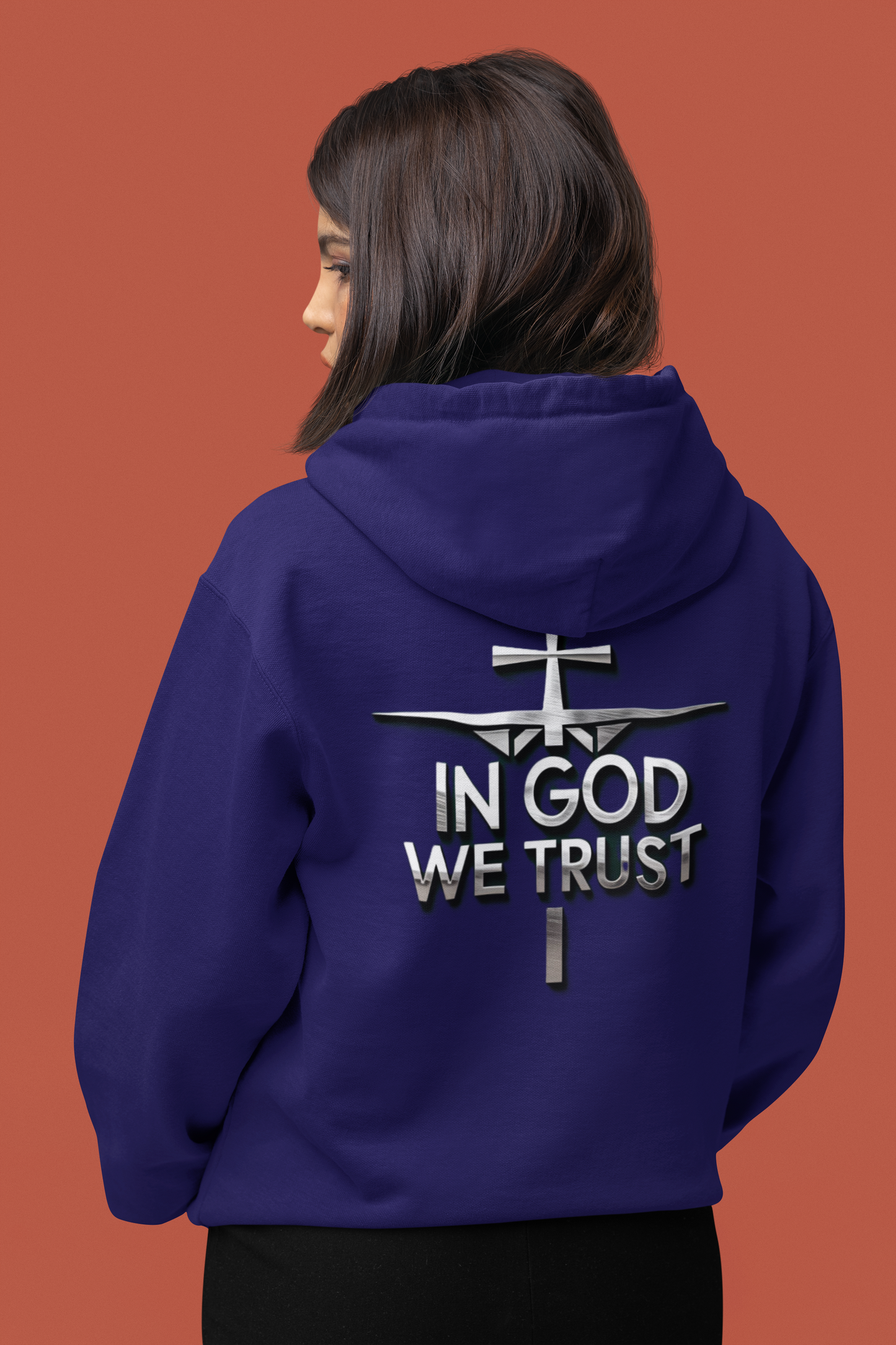 In God We Trust | Women’s Christian Hoodie with Back Design Print