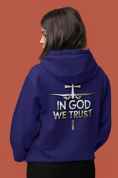 In God We Trust | Women’s Christian Hoodie with Back Design Print