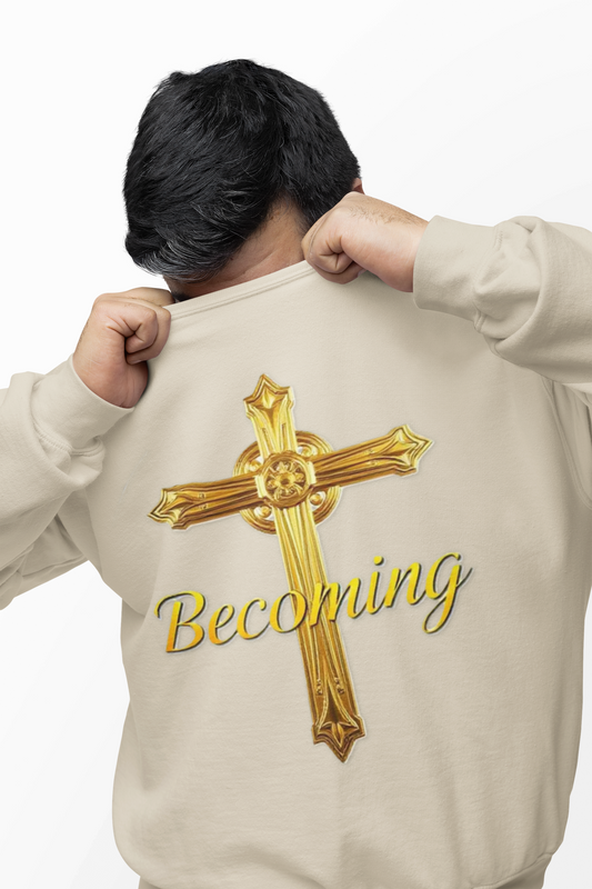 Becoming Men’s Faith Sweatshirt – Dark Lettering (Philippians 1:6)