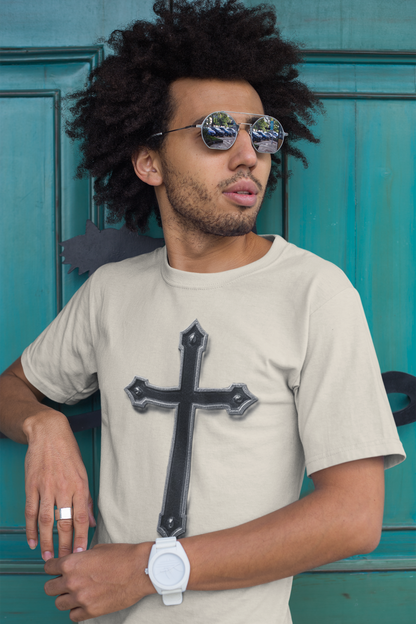 Warrior’s Cross Men’s Christian T-Shirt – Black Cross | Ephesians 6:11
