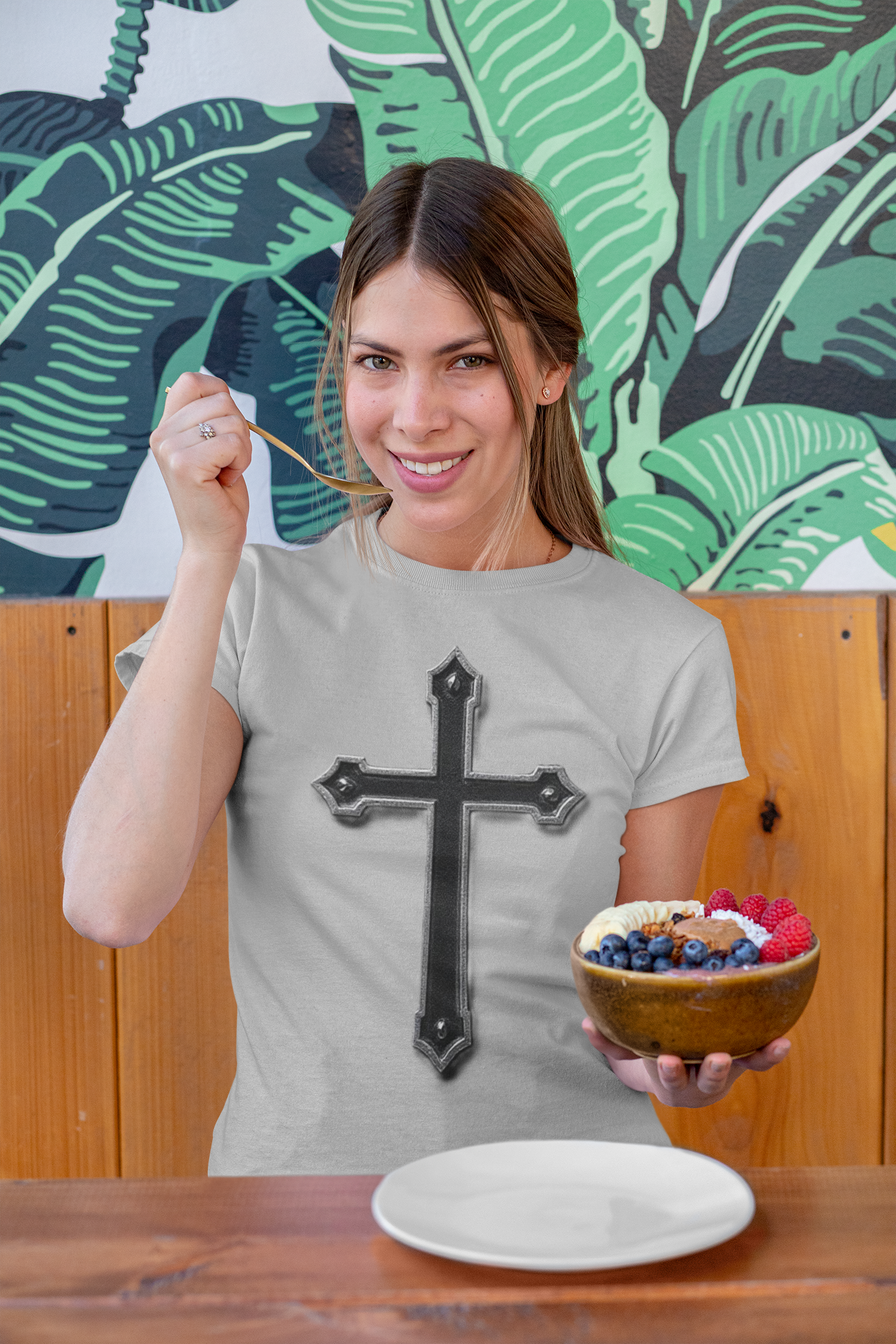 Warrior’s Black Cross Women’s Christian T-Shirt | Ephesians 6:11
