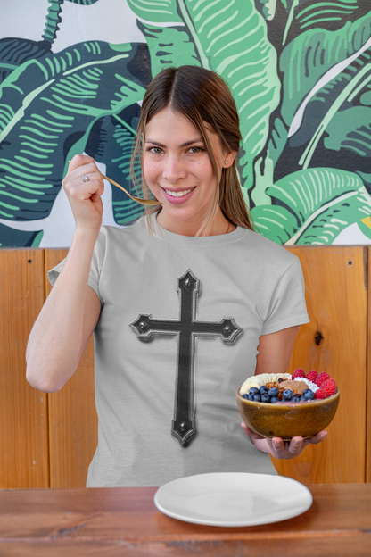 Warrior’s Black Cross Women’s Christian T-Shirt | Ephesians 6:11