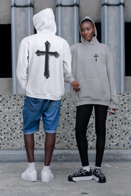 Warrior’s Black Cross Men’s Hoodie – Front & Back Christian Apparel | Ephesians 6:11
