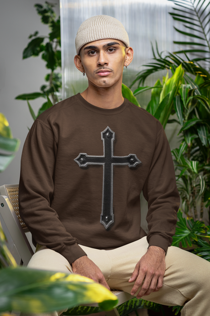 Warrior’s Black Cross Men’s Christian Sweatshirt | Ephesians 6:11