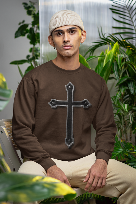 Warrior’s Black Cross Men’s Christian Sweatshirt | Ephesians 6:11
